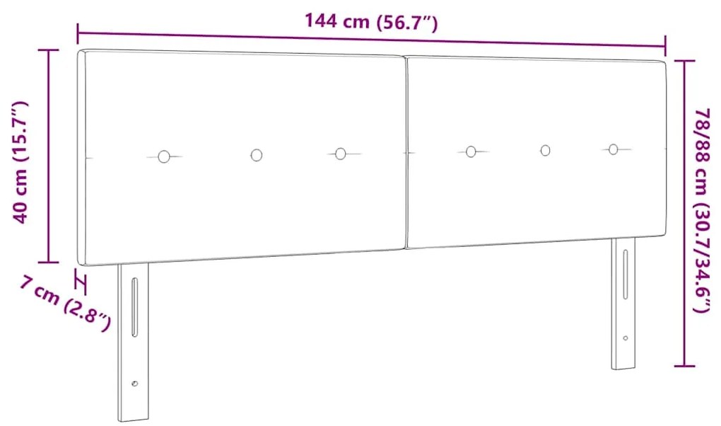 vidaXL Κεφαλάρι με κεφαλάρι Μαύρο 140 cm ύφασμα