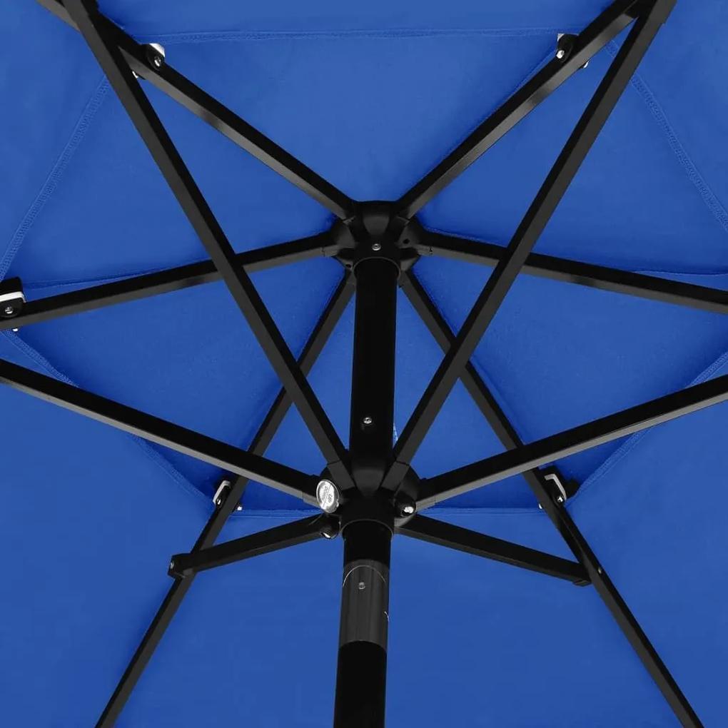 Ομπρέλα 3 Επιπέδων Αζούρ Μπλε 2,5 μ. με Ιστό Αλουμινίου - Μπλε