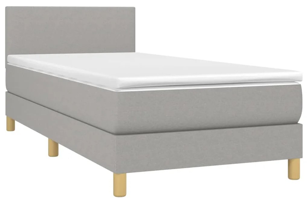 ΚΡΕΒΑΤΙ BOXSPRING ΜΕ ΣΤΡΩΜΑ ΑΝΟΙΧΤΟ ΓΚΡΙ 90X190 ΕΚ. ΥΦΑΣΜΑΤΙΝΟ 3140417