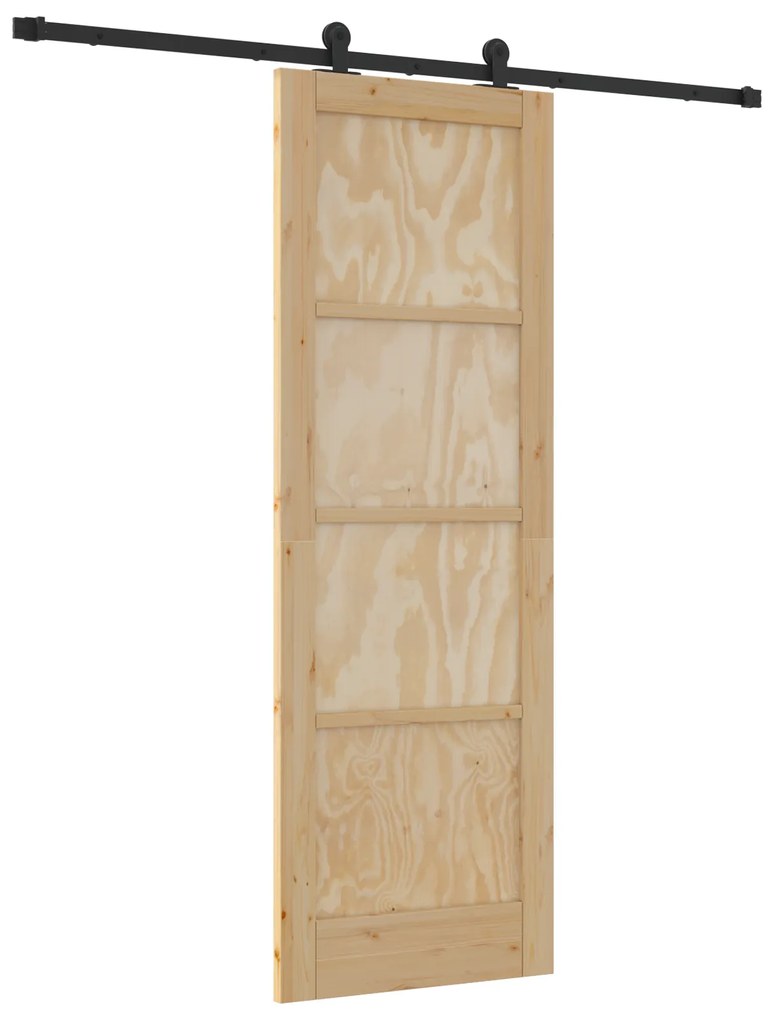vidaXL Συρόμενη Πόρτα με Σετ Εξαρτημάτων 73.5x211 cm Μασίφ Ξύλο Πεύκου