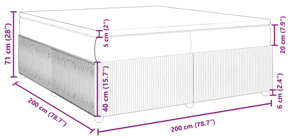 ΚΡΕΒΑΤΙ BOXSPRING ΜΕ ΣΤΡΩΜΑ ΑΝΟΙΧΤΟ ΓΚΡΙ 200X200 ΕΚ. ΥΦΑΣΜΑΤΙΝΟ 3285595