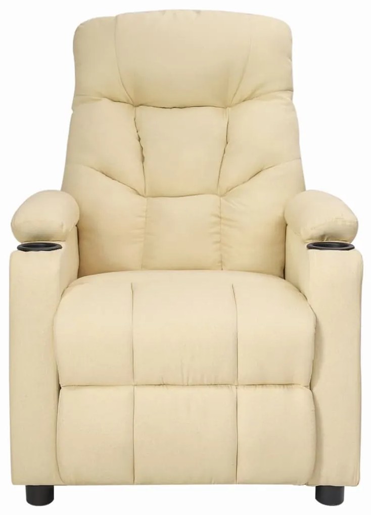 vidaXL Πολυθρόνα με Ανύψωση Κρεμ Υφασμάτινη