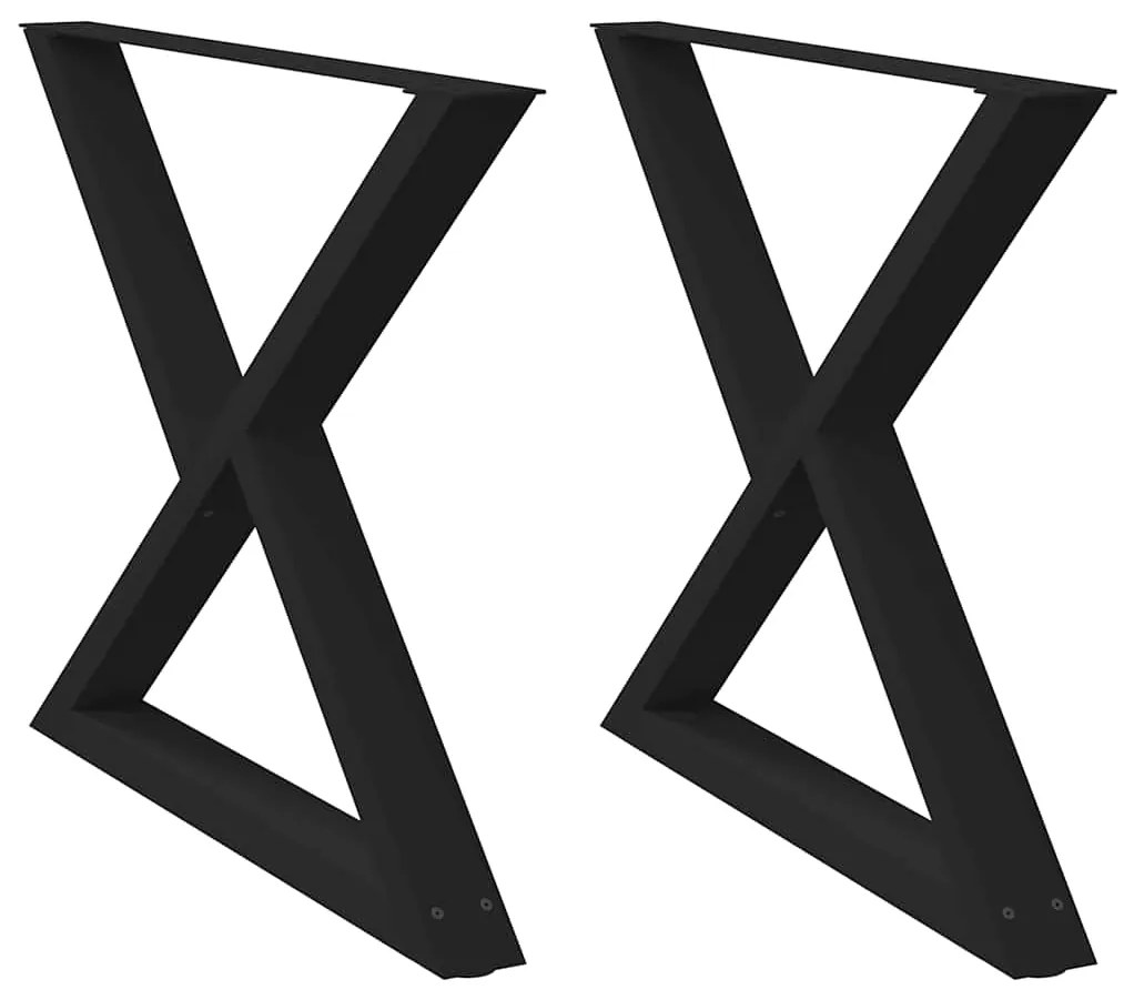 vidaXL Πόδια Τραπεζαρίας 2 τεμ. Μαύρο 90x(72-73,3) εκ. Ατσάλι