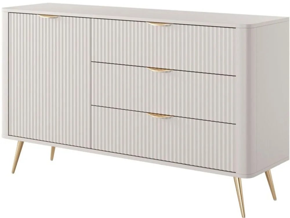 Μπουφές Με Συρτάρια Lante 21s_bz 138x81x38cm Beige Μελαμίνη,Μέταλλο