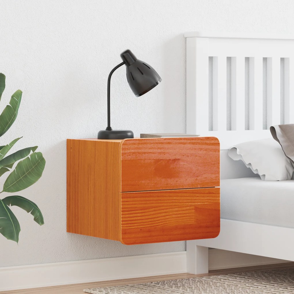 vidaXL Κομοδίνο Καφέ κεριού 39 x 34 x 33 εκ. Μασίφ ξύλο πεύκου