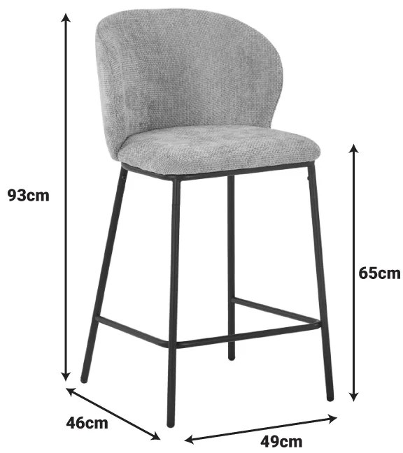 Σκαμπό μπαρ Karg pakoworld camel ύφασμα-πόδι μαύρο μέταλλο 49x46x93εκ