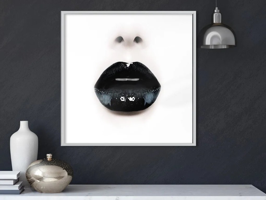 Αφίσα - Black Lipstick (Square) - 20x20 - Χρυσό - Χωρίς πασπαρτού