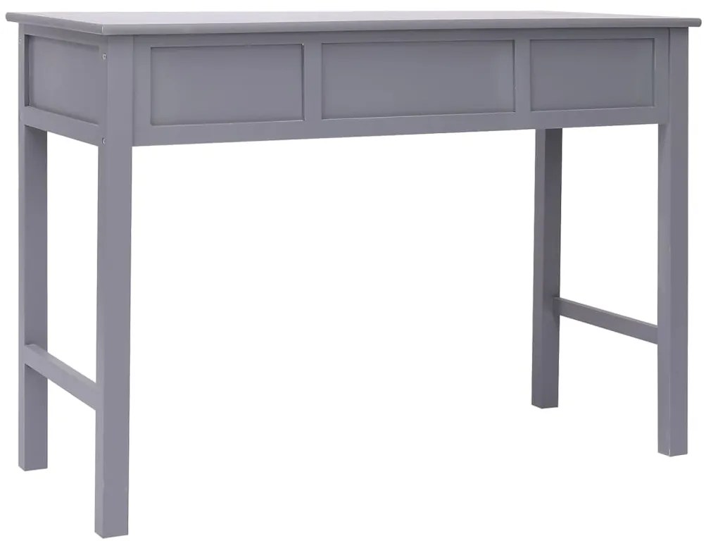 vidaXL Γραφείο Γκρι 108 x 45 x 76 εκ. από Μασίφ Ξύλο Παυλώνιας