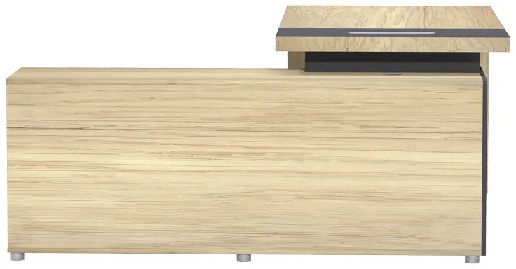 Γραφείο επαγγελματικό Lotus pakoworld με δεξιά γωνία σε φυσική-ανθρακί απόχρωση 180x180x75εκ