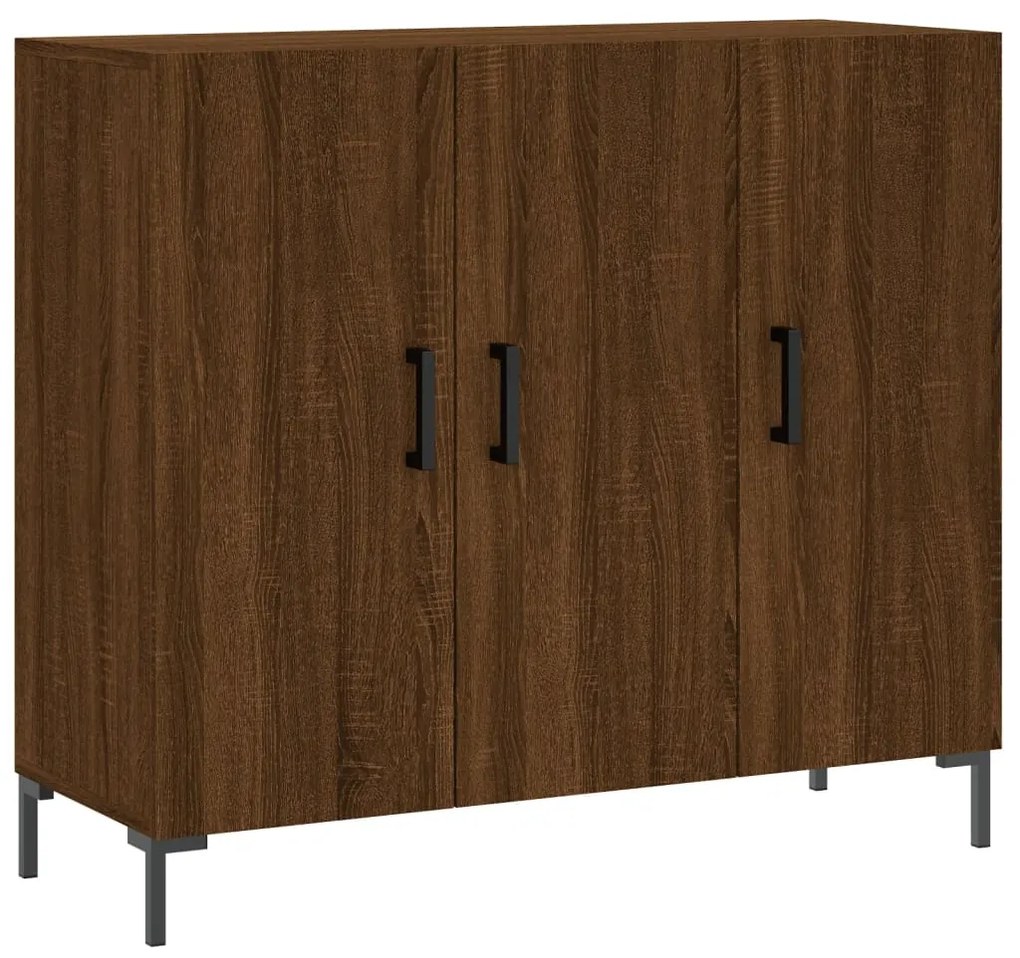 vidaXL Ντουλάπι Καφέ Δρυς 90 x 34 x 80 εκ. από Επεξεργασμένο Ξύλο