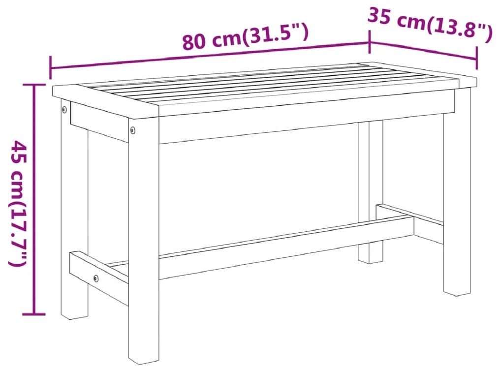 ΠΑΓΚΑΚΙ ΚΗΠΟΥ 80 X 35 X 45 ΕΚ. ΑΠΟ ΜΑΣΙΦ ΞΥΛΟ ΑΚΑΚΙΑΣ 319418