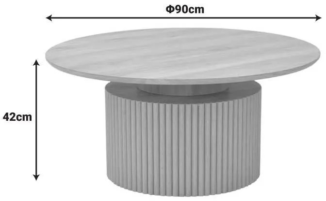 Τραπέζι σαλονιού Opols pakoworld mdf σε  φυσική απόχρωση Φ90x42εκ