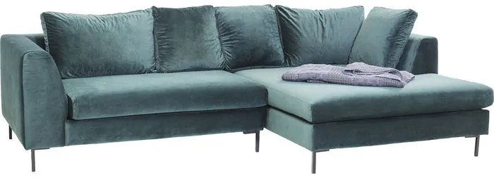 Καναπές Γωνία Black Gianna Velvet Δεξιός Πράσινος 290x160x68εκ - Πράσινο