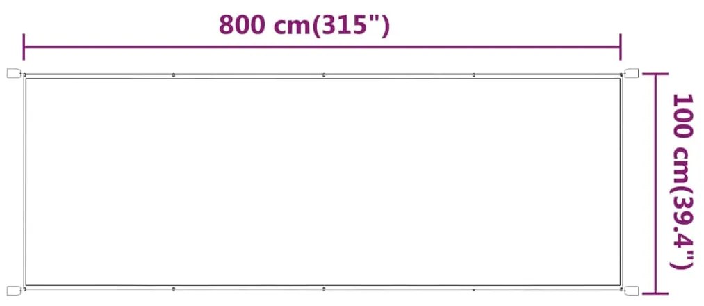 vidaXL Τέντα Κάθετη Ανοιχτό Πράσινο 100 x 800 εκ. από Ύφασμα Oxford