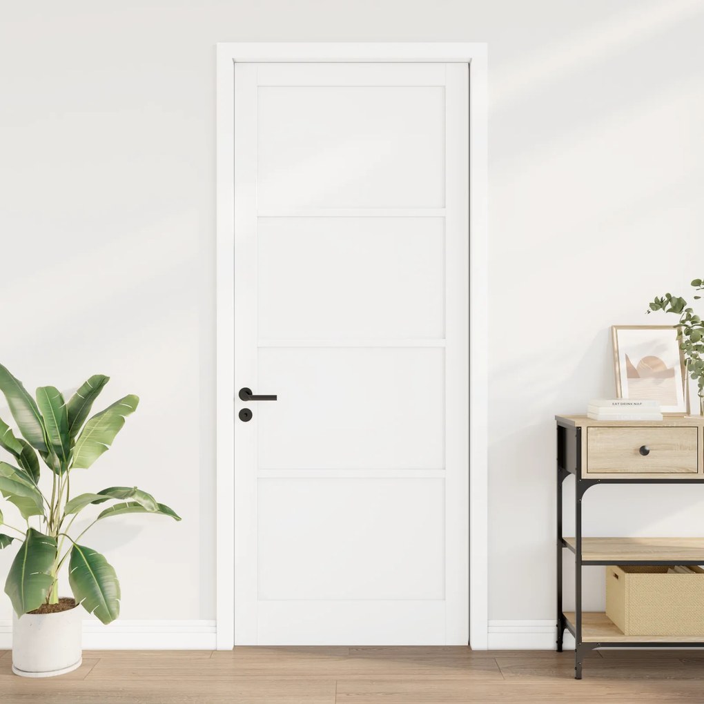 vidaXL Πόρτα Εσωτερικής Χρήσης 'ORKDAL' Λευκή 93x232x4 εκ. Μασίφ Ξύλου Πεύκου