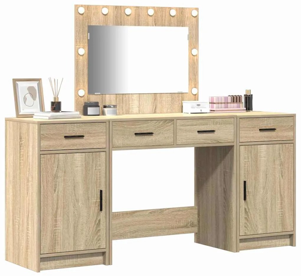 vidaXL Τραπέζι περιποίησης με συρτάρι 3 pcs Καφέ 40 x 41 x 75 εκ