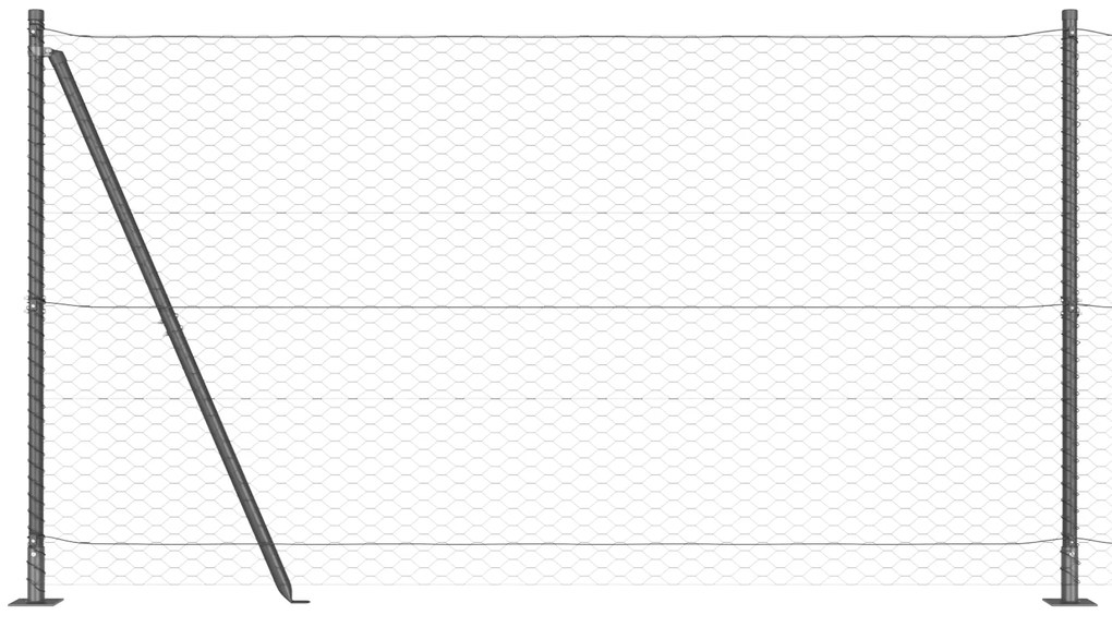 vidaXL Εξαγωνικός Φράκτης Γκρι 1.4x50 μ Χάλυβας
