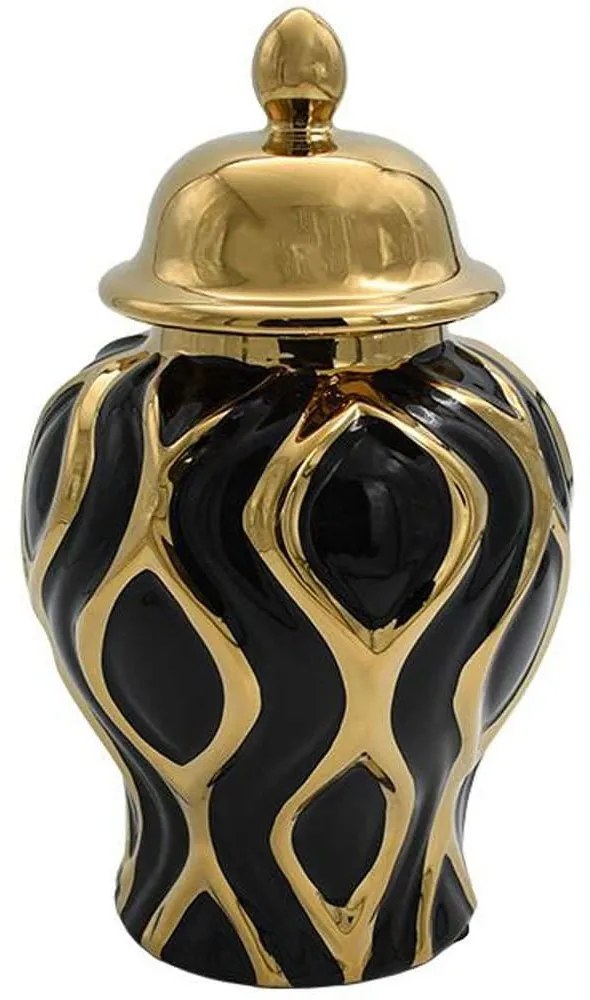 Βάζο Κεραμικό 374-224-419 15x19cm Black-Gold Κεραμικό