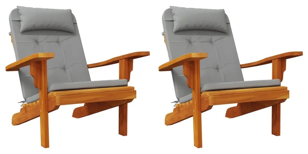 vidaXL Μαξιλάρια Καρέκλας Adirondack 2 τεμ. Γκρι από Ύφασμα Oxford