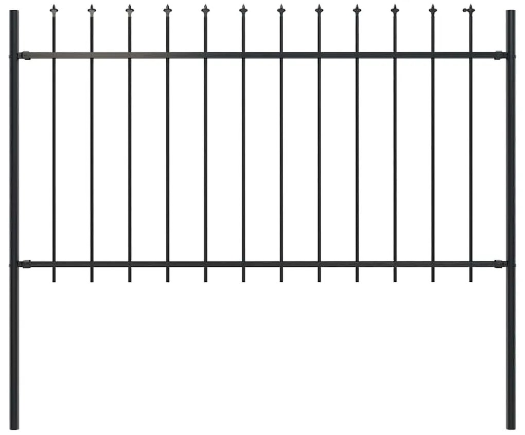 vidaXL Κάγκελα Περίφραξης με Λόγχες Μαύρα 1,8 μ. Ατσάλινα