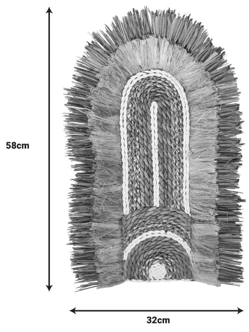 Διακοσμητικό τοίχου Earsy Inart ψάθα σε φυσικό χρώμα 58x32x8εκ - 339-000035