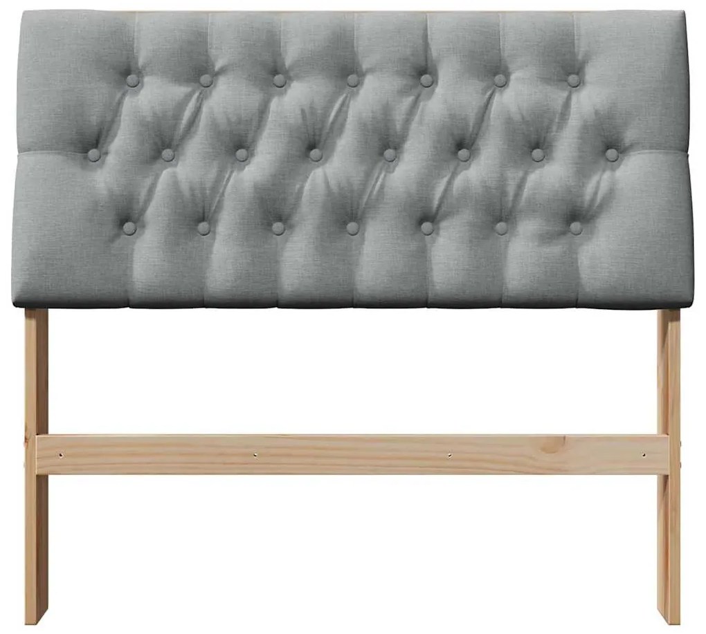 vidaXL Ταπετσαρισμένο κεφαλάρι Ανοιχτό γκρι 100 cm