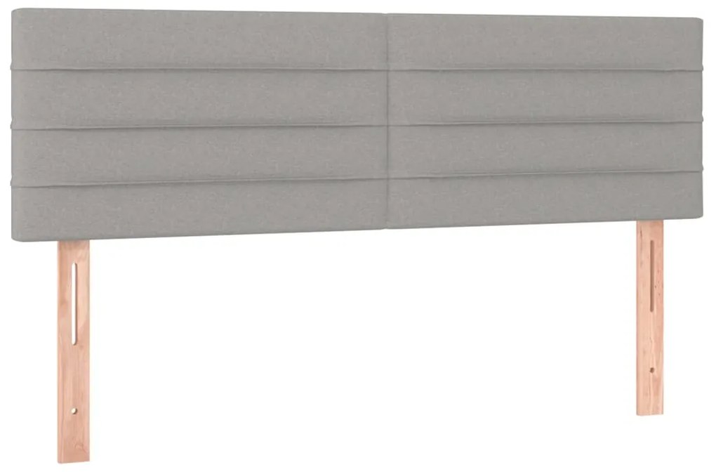 vidaXL Κρεβάτι Boxspring με Στρώμα & LED Αν.Γκρι 140x200 εκ Υφασμάτινο