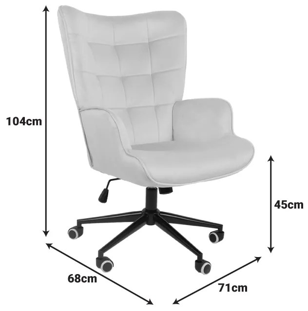 Καρέκλα γραφείου διευθυντή Lobima pakoworld περιστρεφόμενη ανθρακί βελούδο 68x71x105-112εκ