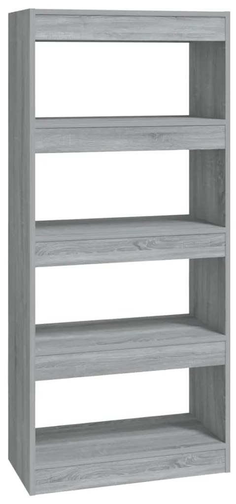 vidaXL Βιβλιοθήκη/Διαχωρ. Χώρου Γκρι Sonoma 60x30x135 εκ Επεξεργ. Ξύλο