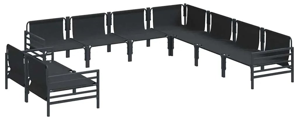 vidaXL Σετ Καναπέ Κήπου 9 pcs Ανθρακί Ατσάλι