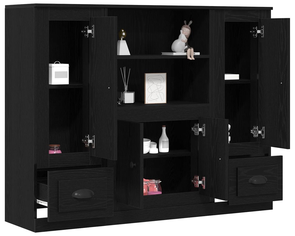 vidaXL Υψηλός Κάδρος Μαύρης Δρυός 132x35,5x103,5 εκ Επεξεργασμένου Ξύλου