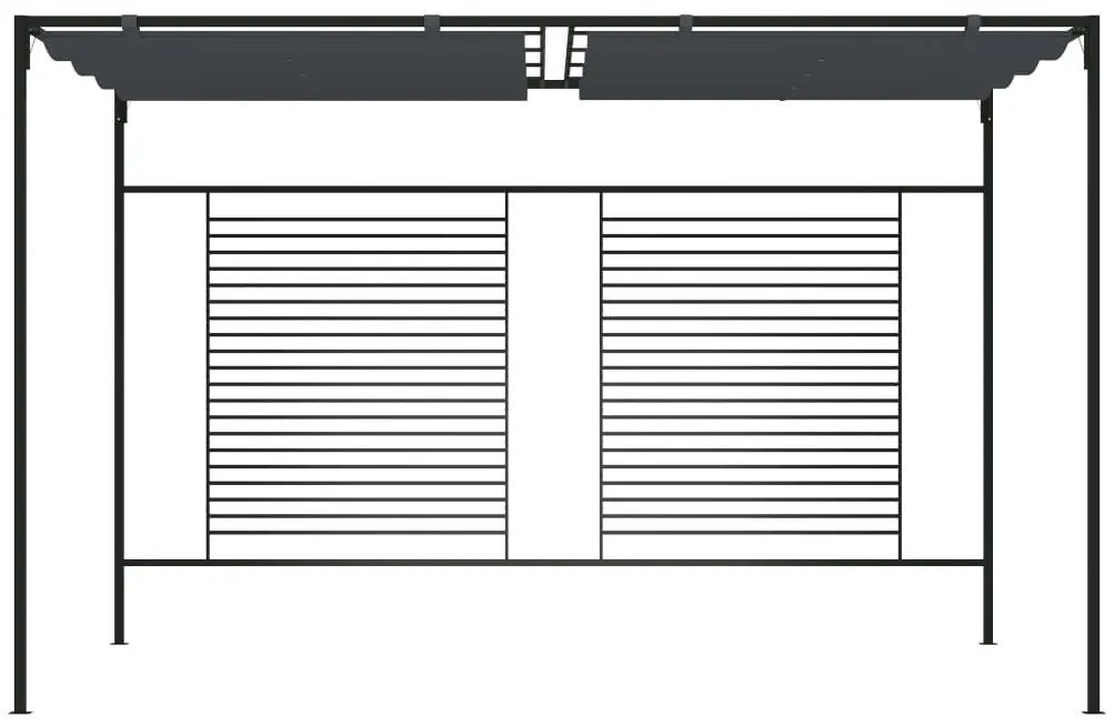 vidaXL Πέργκολα με Πτυσσόμενη Οροφή Ανθρακί 4 x 3 x 2,3 μ. 180 γρ./μ²
