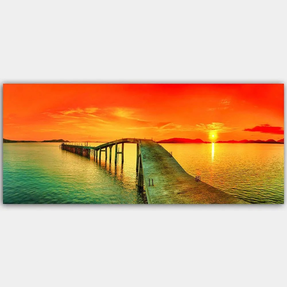 Πίνακας Καμβάς 451ERN1176 120x50cm Multi Wallity Οριζόντιοι Ξύλο, Καμβάς