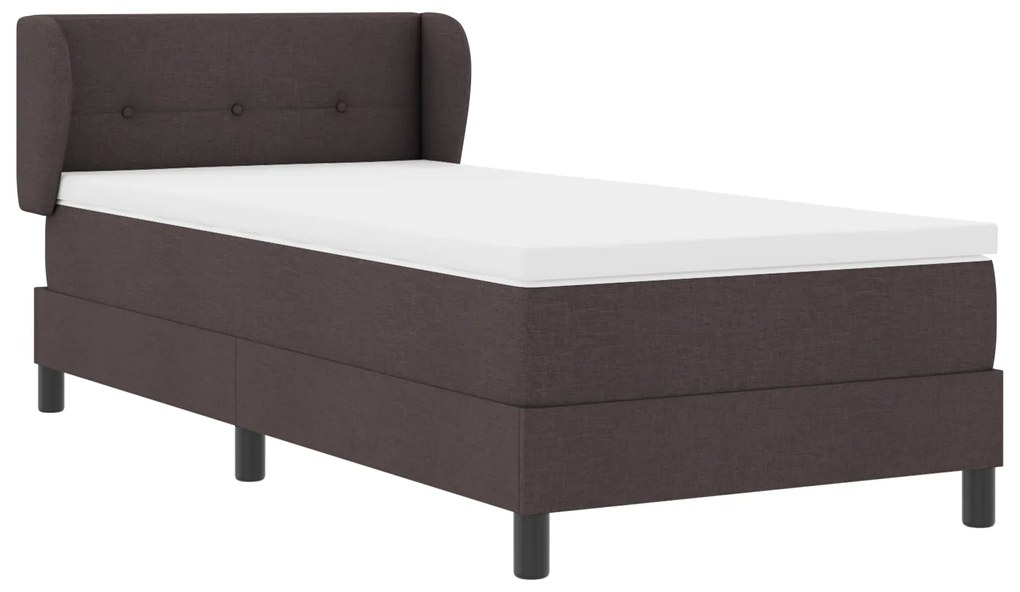 vidaXL κρεβάτι box spring με στρώμα Καφέ 80x200 εκ. Υφάσματος