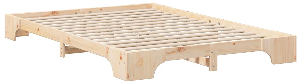 vidaXL Κρεβάτι δαπέδου με αποθήκευση Καφέ 140 x 210 εκ. ξύλο