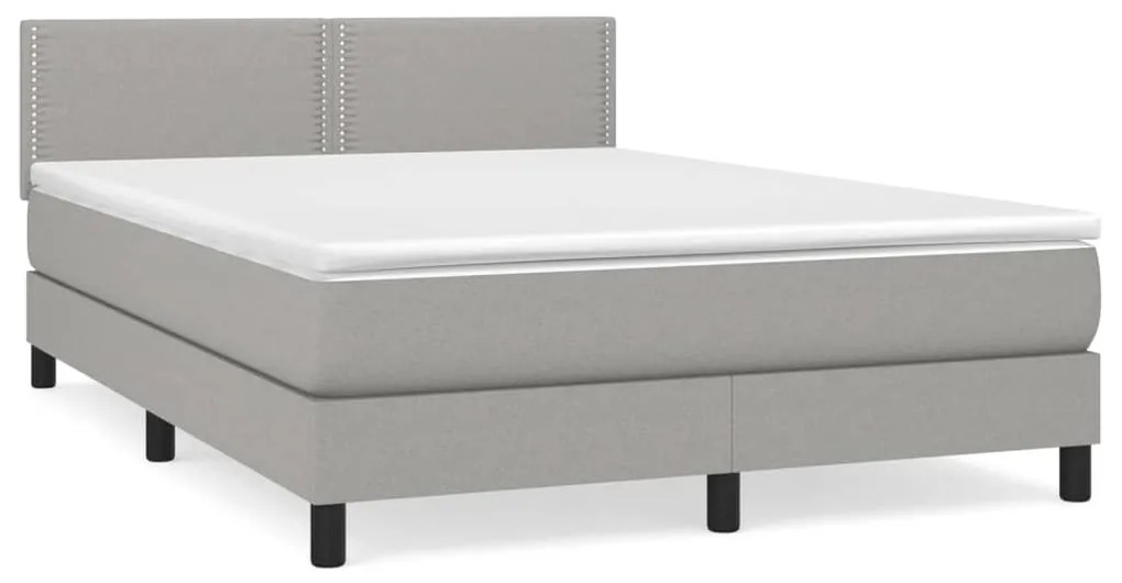 ΚΡΕΒΑΤΙ BOXSPRING ΜΕ ΣΤΡΩΜΑ ΑΝΟΙΧΤΟ ΓΚΡΙ 140X190 ΕΚ. ΥΦΑΣΜΑΤΙΝΟ 3139969