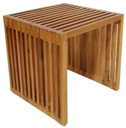 Βοηθητικό τραπέζι Saimon Pakoworld teak ξύλο 40x40x40εκ 343-000026 343-000026 Καφέ
