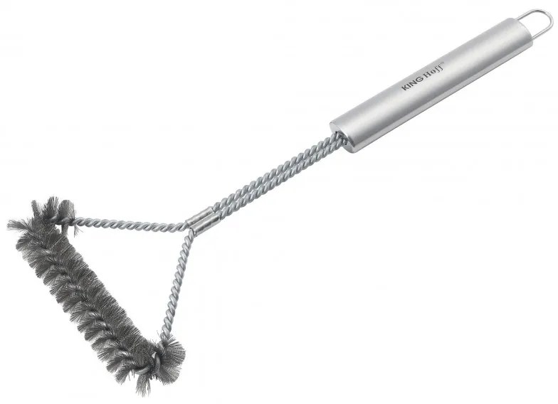 Βούρτσα καθαρισμού BBQ Kinghoff KH 1915, 41,5 cm, Εργονομική λαβή, Ατσάλινες τρίχες, Inox