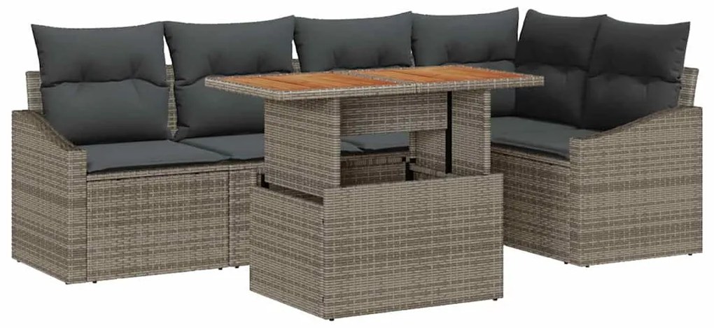 vidaXL Σέτ φαγητού για κήπο με μαξιλάρι Γκρι και Καφέ 100 x 55 x 73 εκ