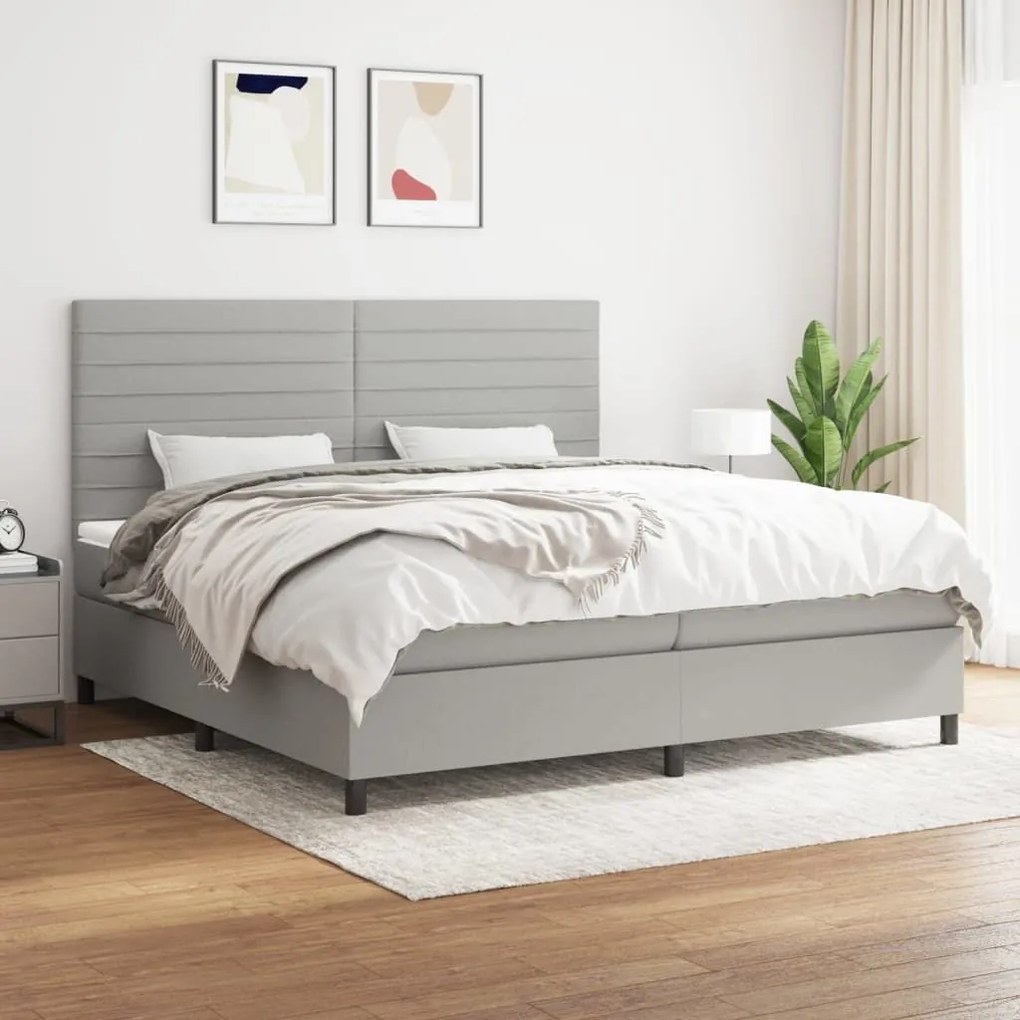 ΚΡΕΒΑΤΙ BOXSPRING ΜΕ ΣΤΡΩΜΑ ΑΝΟΙΧΤΟ ΓΚΡΙ 200X200 ΕΚ. ΥΦΑΣΜΑΤΙΝΟ 3141881