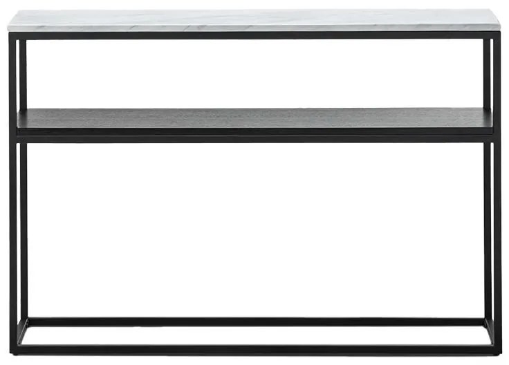 Κονσόλα Castel I όψη μαρμάρου λευκό - μαύρο μέταλλο 120x35x80 εκ. 120x35x80 εκ.