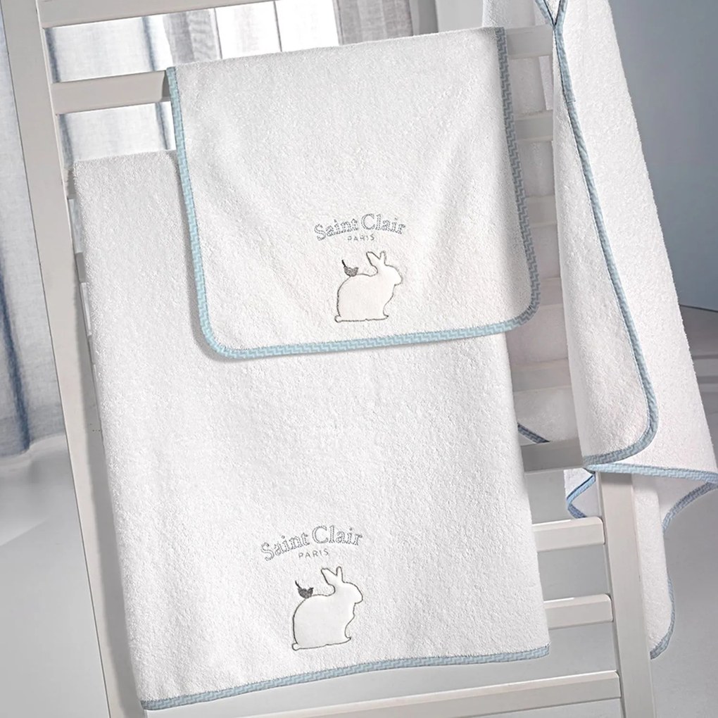 Βρεφικές Πετσέτες Σετ 2τμχ Lapin Blue Saint Clair Towels Set 40x60cm 100% Βαμβάκι