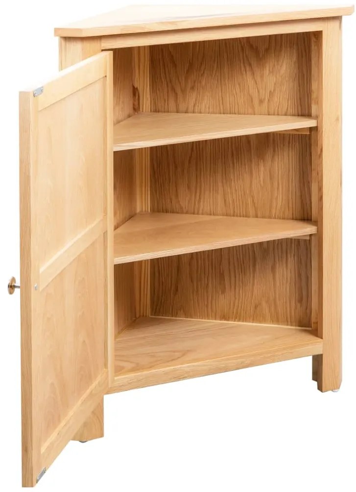 vidaXL Ντουλάπι Γωνιακό 59 x 45 x 80 εκ. από Μασίφ Ξύλο Δρυός