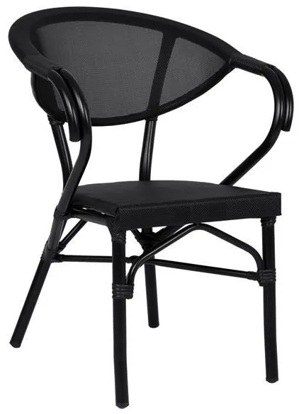 Καρέκλα - Πολυθρόνα CLAY C5025.02 Αλουμινίου Bamboo Look Μαύρη με Textline 59x60x82 εκ. 59x60x82 εκ.