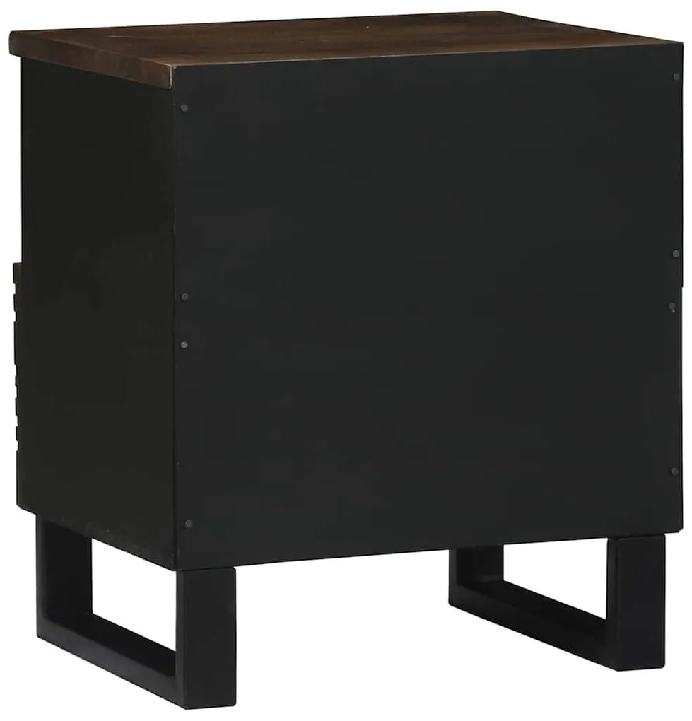 vidaXL Κομοδίνο με συρτάρι Καρυδιά 40 x 33 x 46 εκ. Μασίφ ξύλο μάνγκο