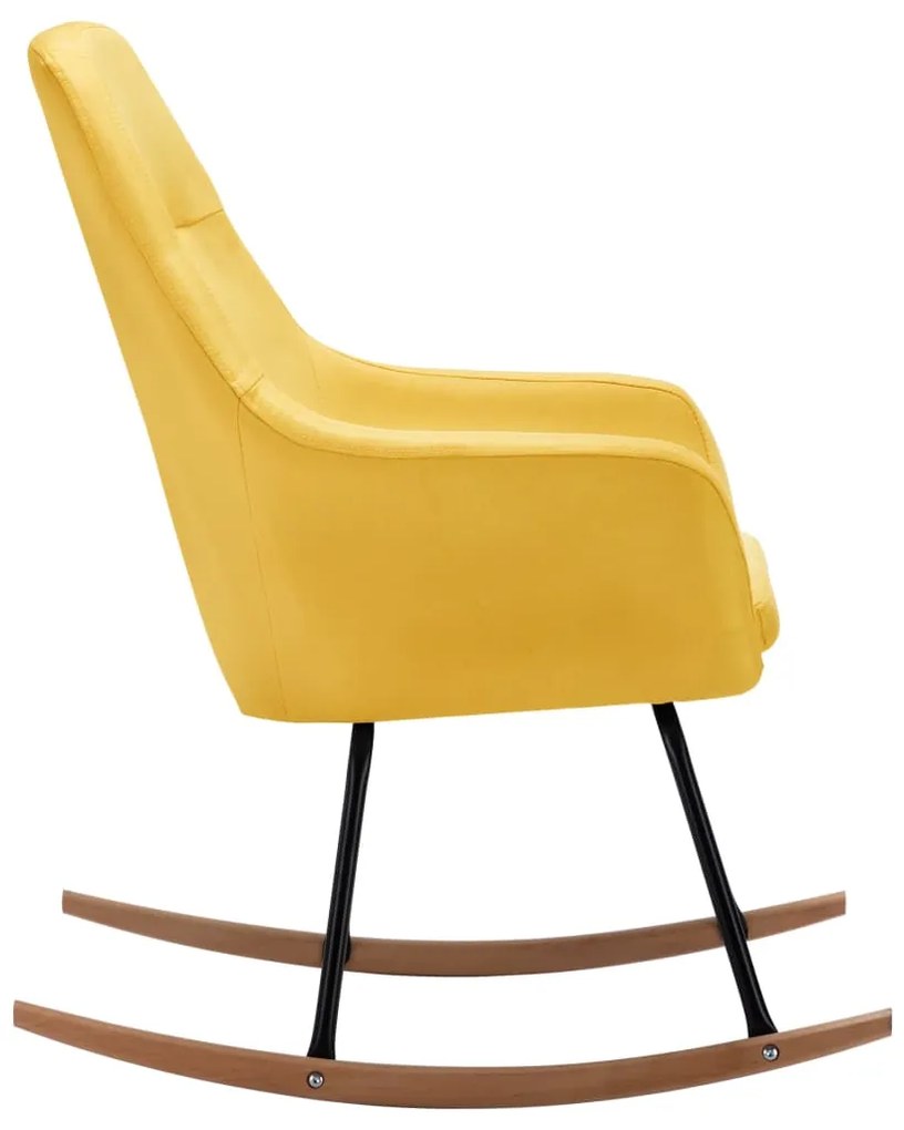 vidaXL Πολυθρόνα Κουνιστή Κίτρινη Μουσταρδί Υφασμάτινη