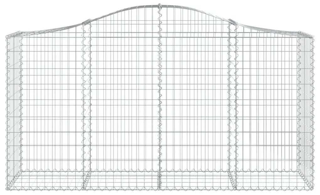 Συρματοκιβώτια Τοξωτά 6 τεμ. 200x50x100/120 εκ. Γαλβαν. Ατσάλι - Ασήμι