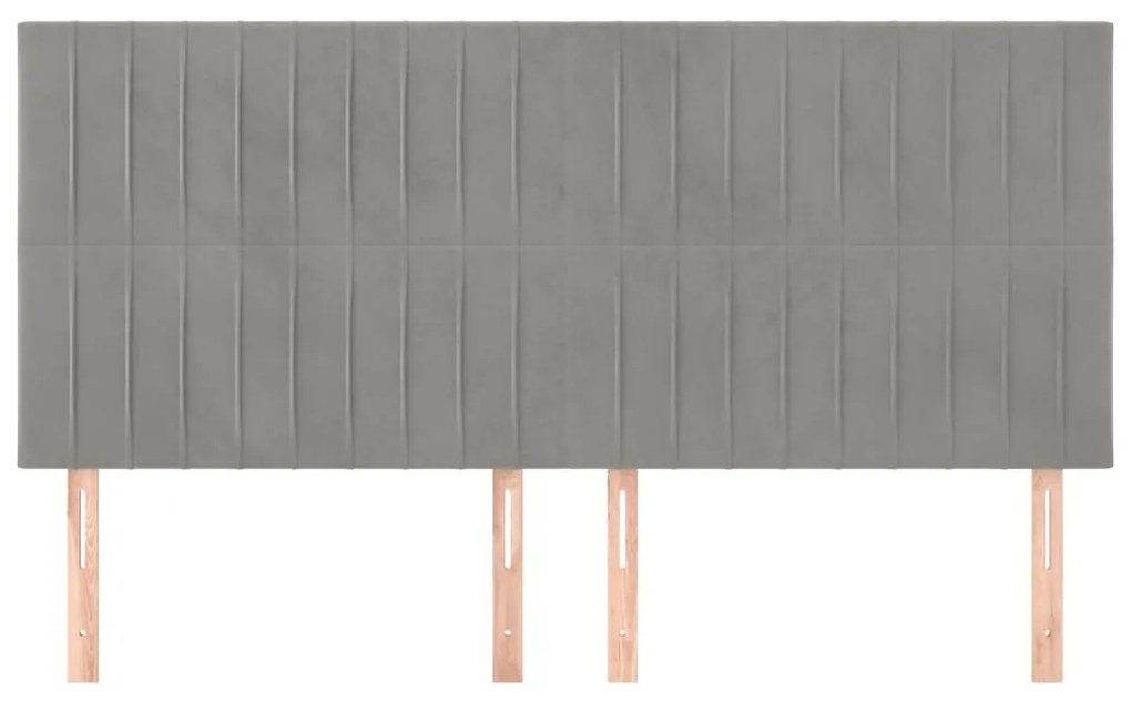 vidaXL Κεφαλάρια Κρεβατιού 4 τεμ. Αν. Γκρι 90x5x78/88 εκ. Βελούδινο