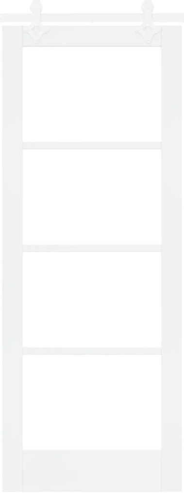 vidaXL Συρόμενη Πόρτα με Σετ Υλικών Λευκή 78x202 εκ. Συμπαγές Ξύλο Πεύκου