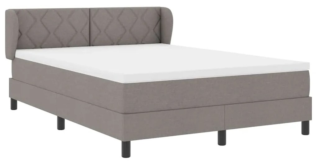 vidaXL Κρεβάτι box spring με στρώμα Taupe 140 x 190 cm ύφασμα